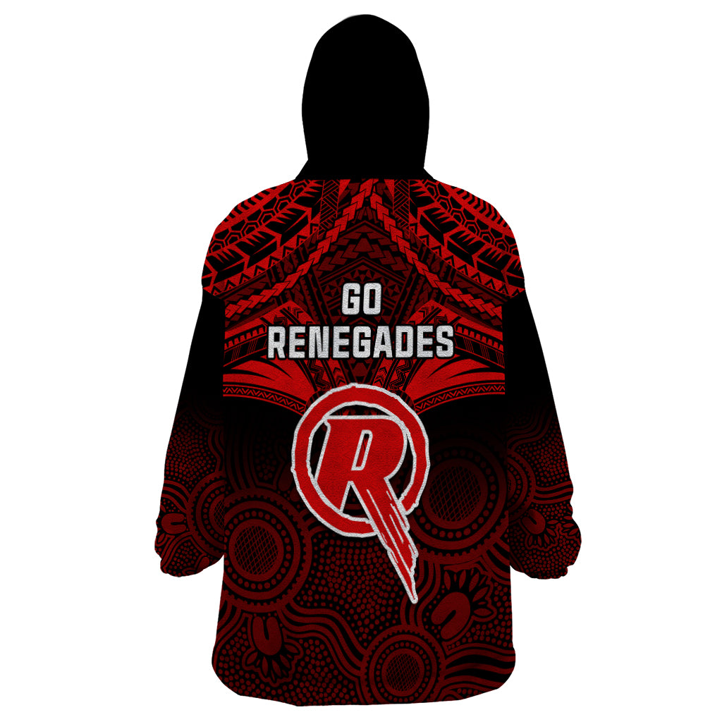 melbourne-renegades-cricket-wearable-blanket-hoodie-2023-unique-indigenous-art-mix-polynesian-pattern