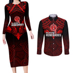 custom-melbourne-renegades-cricket-couples-matching-long-sleeve-bodycon-dress-and-long-sleeve-button-shirts-2023-unique-indigenous-art-mix-polynesian-pattern