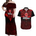 custom-melbourne-renegades-cricket-couples-matching-off-shoulder-maxi-dress-and-hawaiian-shirt-2023-unique-indigenous-art-mix-polynesian-pattern