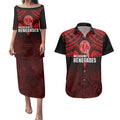 custom-melbourne-renegades-cricket-couples-matching-puletasi-dress-and-hawaiian-shirt-2023-unique-indigenous-art-mix-polynesian-pattern