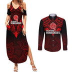 custom-melbourne-renegades-cricket-couples-matching-summer-maxi-dress-and-long-sleeve-button-shirts-2023-unique-indigenous-art-mix-polynesian-pattern