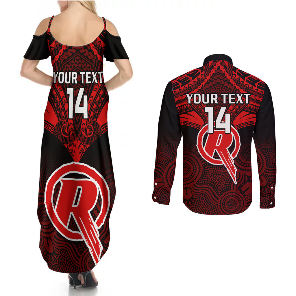 custom-melbourne-renegades-cricket-couples-matching-summer-maxi-dress-and-long-sleeve-button-shirts-2023-unique-indigenous-art-mix-polynesian-pattern