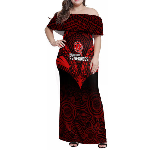 custom-melbourne-renegades-cricket-family-matching-off-shoulder-maxi-dress-and-hawaiian-shirt-2023-unique-indigenous-art-mix-polynesian-pattern