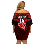 Custom Melbourne Renegades Cricket Family Matching Off Shoulder Short Dress and Hawaiian Shirt 2023 Unique Indigenous Art Mix Polynesian Pattern LT14