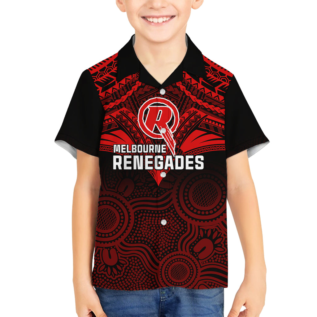 custom-melbourne-renegades-cricket-kid-hawaiian-shirt-2023-unique-indigenous-art-mix-polynesian-pattern