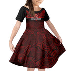 custom-melbourne-renegades-cricket-kid-short-sleeve-dress-2023-unique-indigenous-art-mix-polynesian-pattern