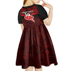 custom-melbourne-renegades-cricket-kid-short-sleeve-dress-2023-unique-indigenous-art-mix-polynesian-pattern