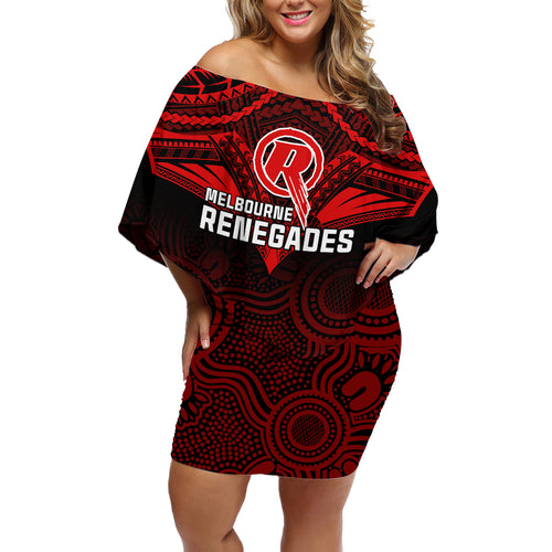 custom-melbourne-renegades-cricket-off-shoulder-short-dress-2023-unique-indigenous-art-mix-polynesian-pattern