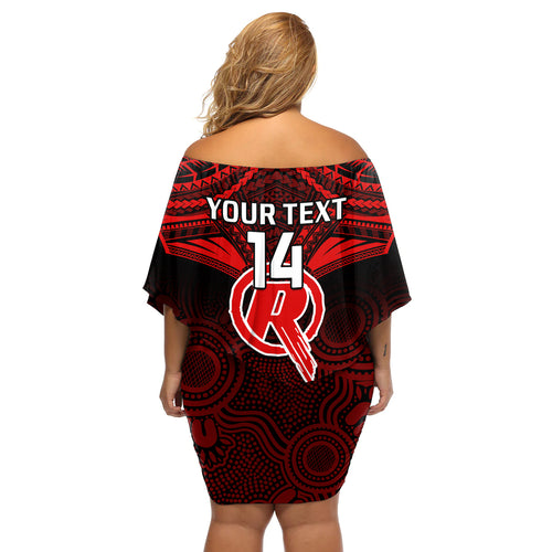 custom-melbourne-renegades-cricket-off-shoulder-short-dress-2023-unique-indigenous-art-mix-polynesian-pattern