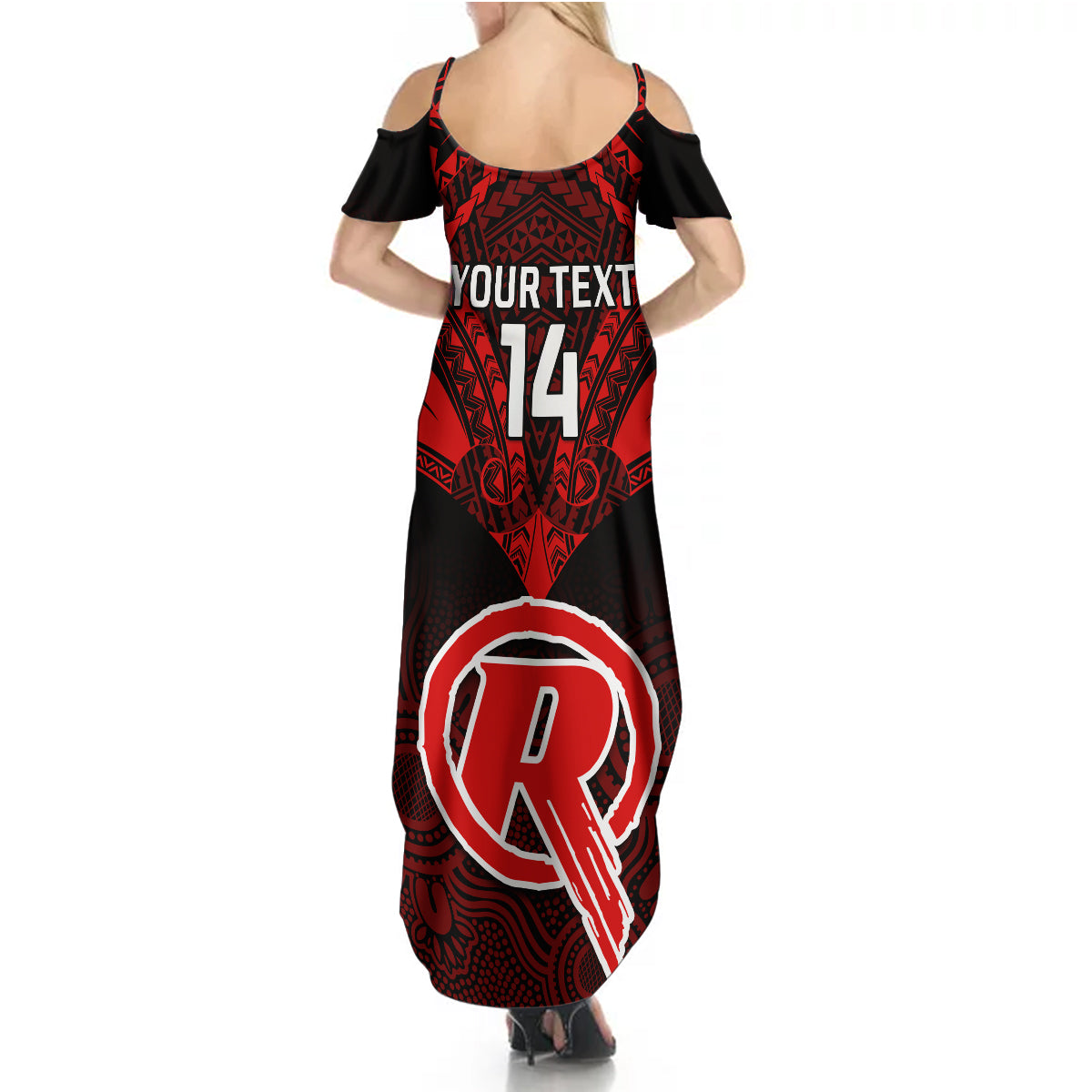 custom-melbourne-renegades-cricket-summer-maxi-dress-2023-unique-indigenous-art-mix-polynesian-pattern