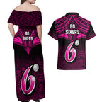 sydney-sixers-cricket-couples-matching-off-shoulder-maxi-dress-and-hawaiian-shirt-2023-unique-indigenous-art-mix-polynesian-pattern