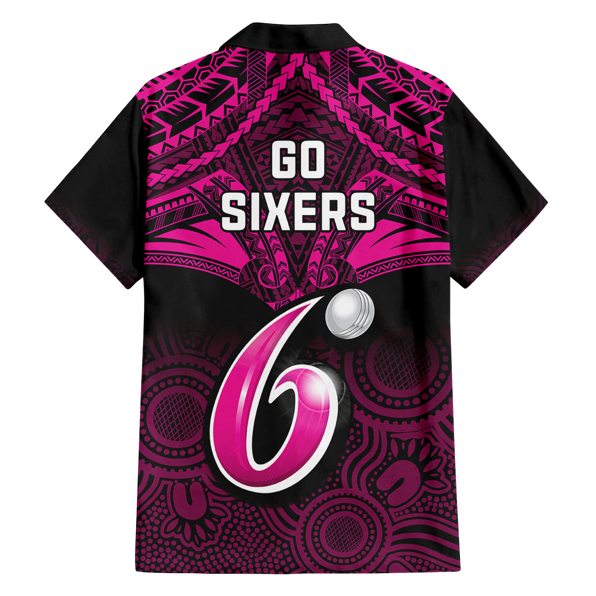 sydney-sixers-cricket-family-matching-long-sleeve-bodycon-dress-and-hawaiian-shirt-2023-unique-indigenous-art-mix-polynesian-pattern