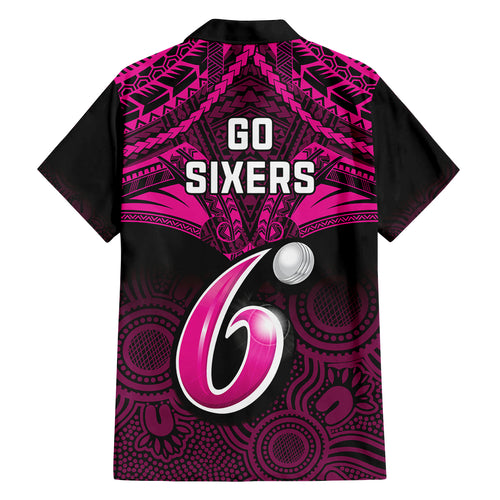 sydney-sixers-cricket-family-matching-tank-maxi-dress-and-hawaiian-shirt-2023-unique-indigenous-art-mix-polynesian-pattern