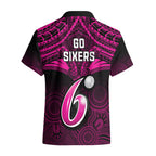 sydney-sixers-cricket-hawaiian-shirt-2023-unique-indigenous-art-mix-polynesian-pattern
