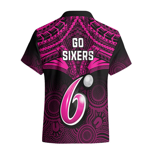 sydney-sixers-cricket-hawaiian-shirt-2023-unique-indigenous-art-mix-polynesian-pattern