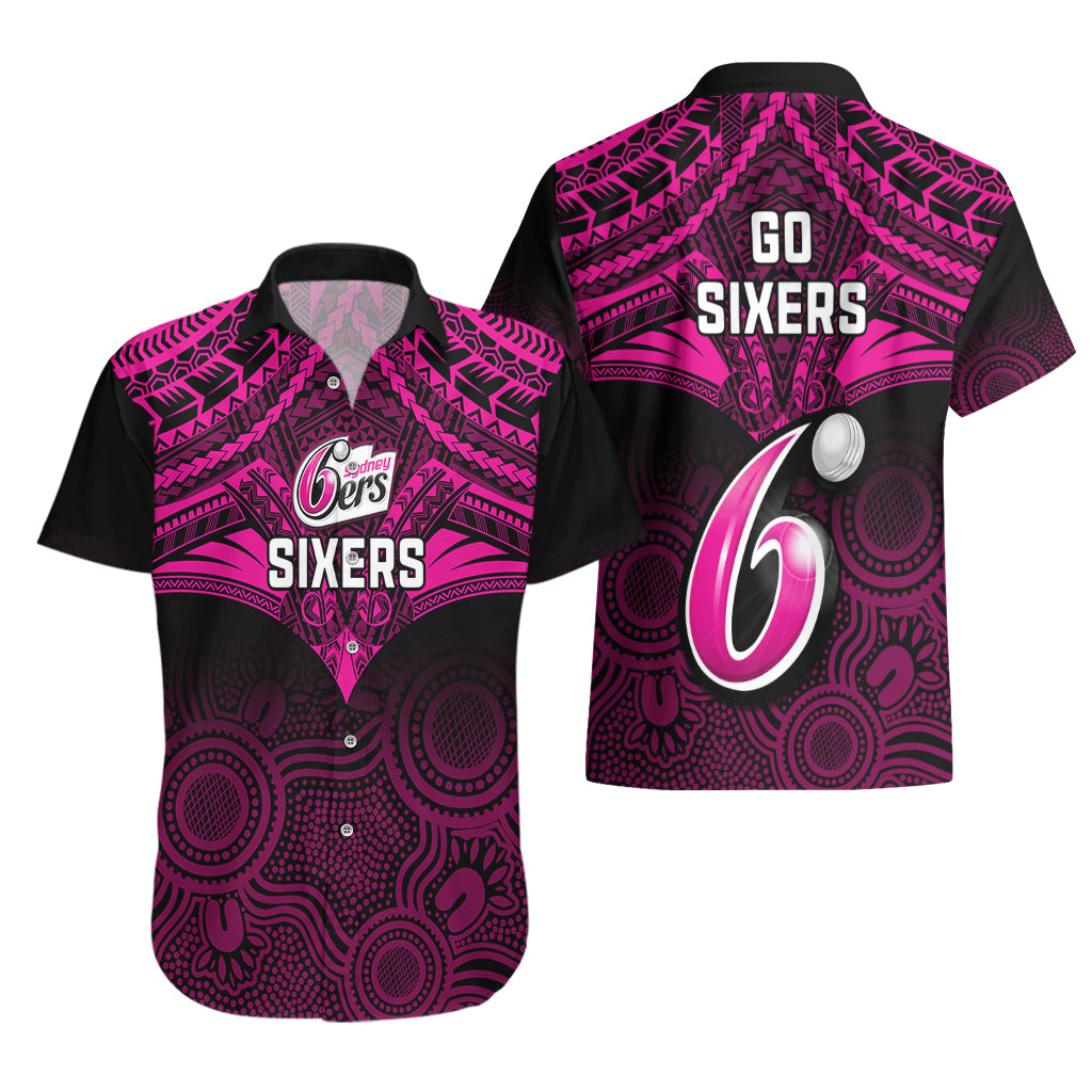 sydney-sixers-cricket-hawaiian-shirt-2023-unique-indigenous-art-mix-polynesian-pattern