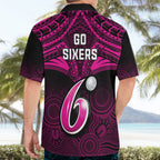 sydney-sixers-cricket-hawaiian-shirt-2023-unique-indigenous-art-mix-polynesian-pattern