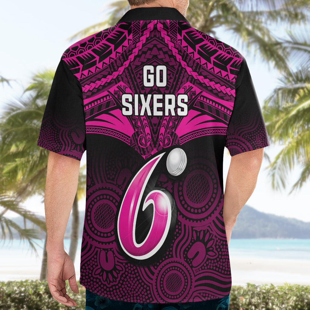 sydney-sixers-cricket-hawaiian-shirt-2023-unique-indigenous-art-mix-polynesian-pattern