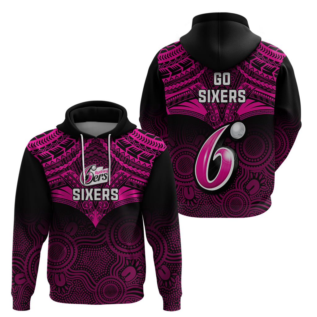 sydney-sixers-cricket-hoodie-2023-unique-indigenous-art-mix-polynesian-pattern