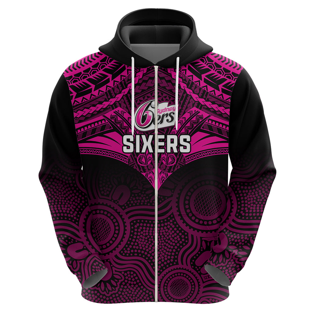 sydney-sixers-cricket-hoodie-2023-unique-indigenous-art-mix-polynesian-pattern