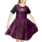 sydney-sixers-cricket-kid-short-sleeve-dress-2023-unique-indigenous-art-mix-polynesian-pattern