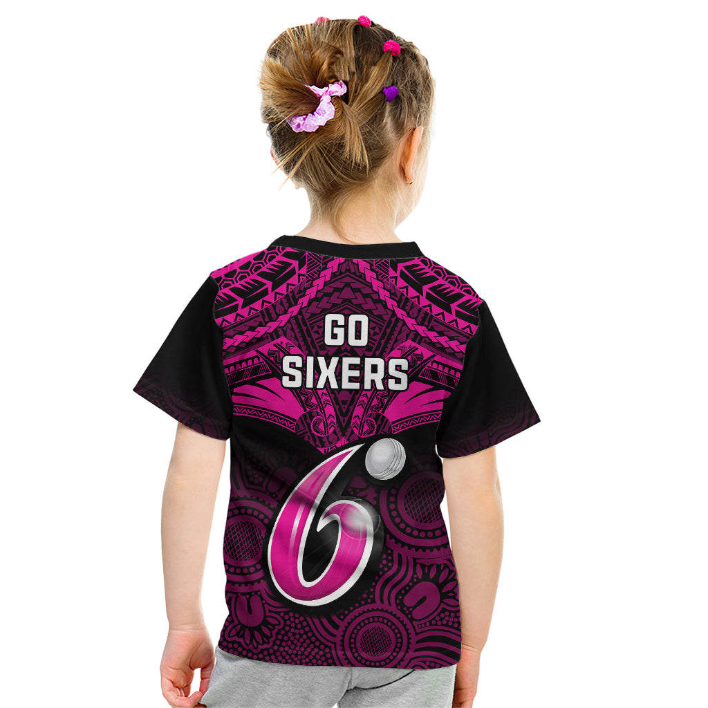 sydney-sixers-cricket-kid-t-shirt-2023-unique-indigenous-art-mix-polynesian-pattern