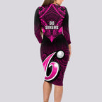 sydney-sixers-cricket-long-sleeve-bodycon-dress-2023-unique-indigenous-art-mix-polynesian-pattern