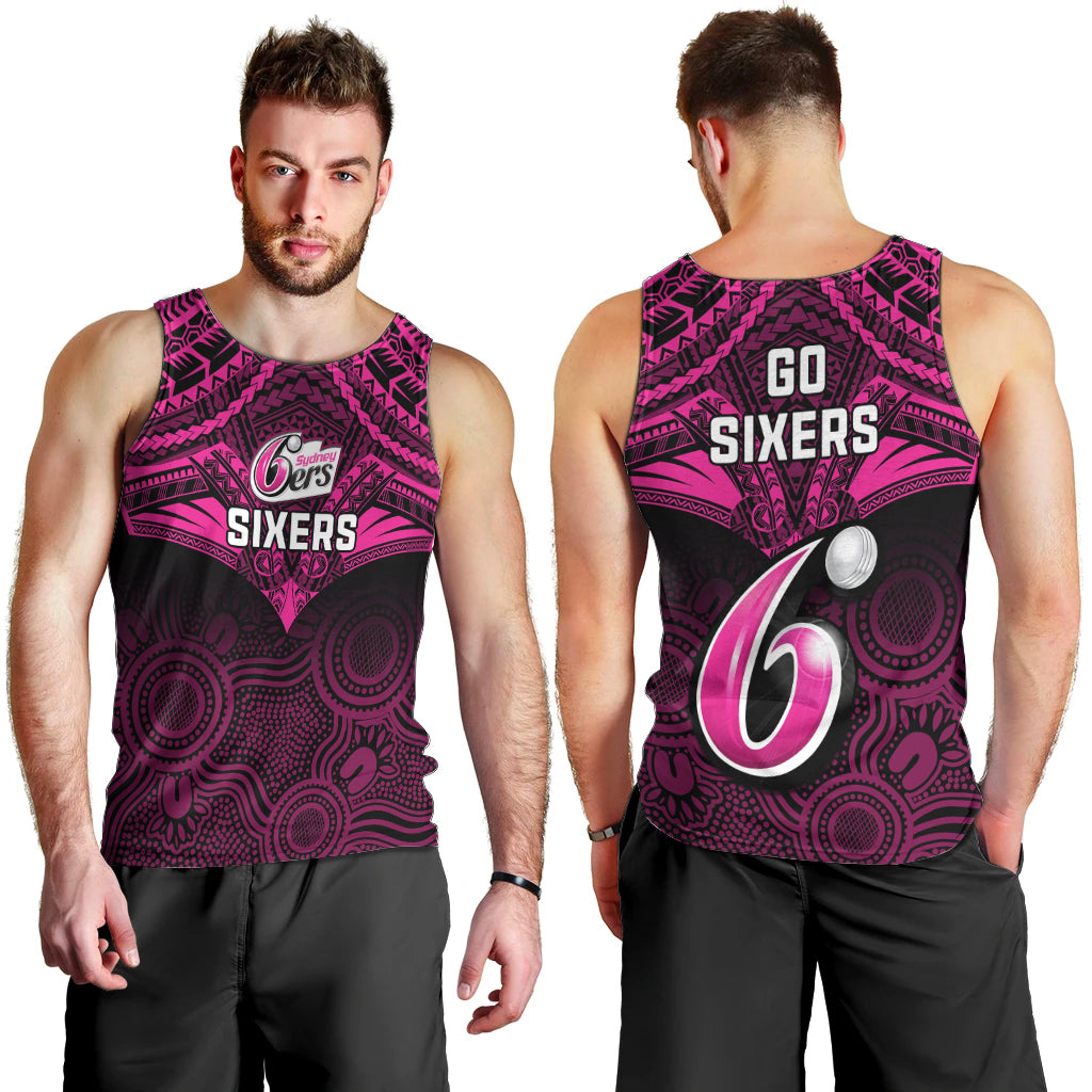 sydney-sixers-cricket-men-tank-top-2023-unique-indigenous-art-mix-polynesian-pattern