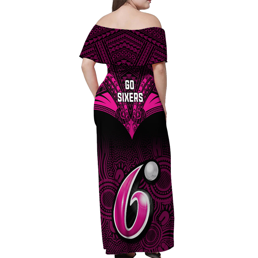 sydney-sixers-cricket-off-shoulder-maxi-dress-2023-unique-indigenous-art-mix-polynesian-pattern