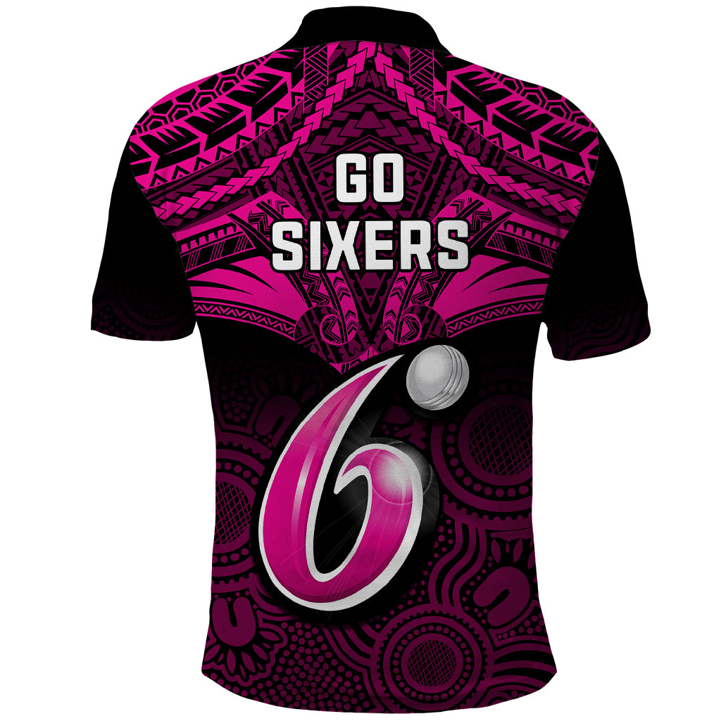 sydney-sixers-cricket-polo-shirt-2023-unique-indigenous-art-mix-polynesian-pattern
