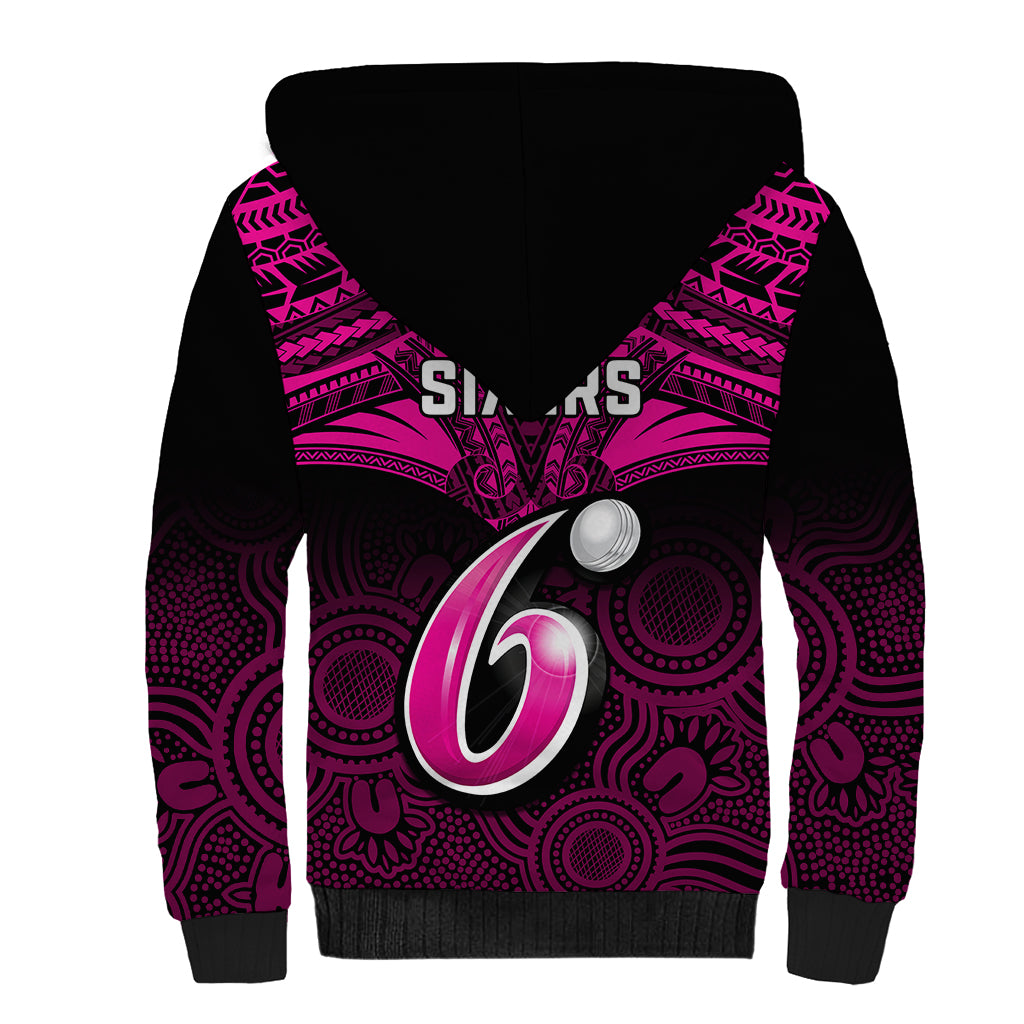 sydney-sixers-cricket-sherpa-hoodie-2023-unique-indigenous-art-mix-polynesian-pattern
