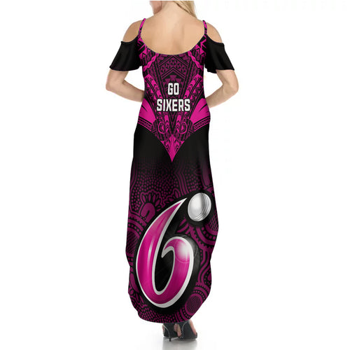 sydney-sixers-cricket-summer-maxi-dress-2023-unique-indigenous-art-mix-polynesian-pattern