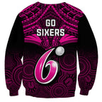 sydney-sixers-cricket-sweatshirt-2023-unique-indigenous-art-mix-polynesian-pattern