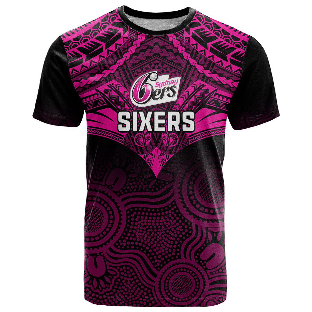 sydney-sixers-cricket-t-shirt-2023-unique-indigenous-art-mix-polynesian-pattern