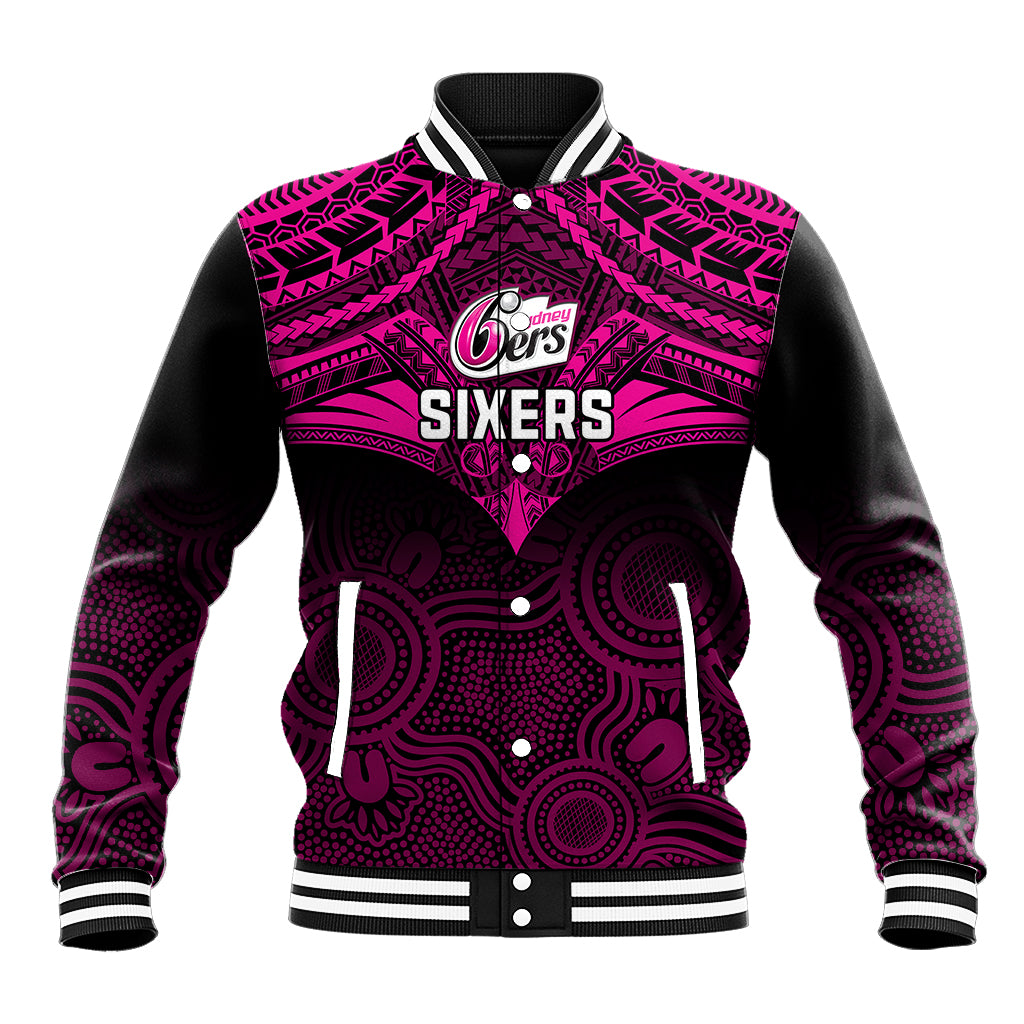 custom-sydney-sixers-cricket-baseball-jacket-2023-unique-indigenous-art-mix-polynesian-pattern