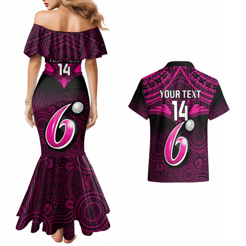 custom-sydney-sixers-cricket-couples-matching-mermaid-dress-and-hawaiian-shirt-2023-unique-indigenous-art-mix-polynesian-pattern