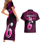 custom-sydney-sixers-cricket-couples-matching-short-sleeve-bodycon-dress-and-hawaiian-shirt-2023-unique-indigenous-art-mix-polynesian-pattern