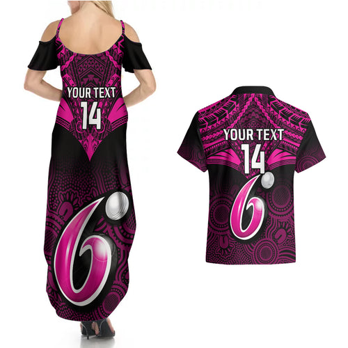 custom-sydney-sixers-cricket-couples-matching-summer-maxi-dress-and-hawaiian-shirt-2023-unique-indigenous-art-mix-polynesian-pattern