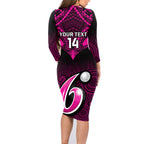 custom-sydney-sixers-cricket-family-matching-long-sleeve-bodycon-dress-and-hawaiian-shirt-2023-unique-indigenous-art-mix-polynesian-pattern
