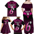 custom-sydney-sixers-cricket-family-matching-off-shoulder-long-sleeve-dress-and-hawaiian-shirt-2023-unique-indigenous-art-mix-polynesian-pattern