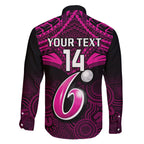 custom-sydney-sixers-cricket-family-matching-off-shoulder-maxi-dress-and-hawaiian-shirt-2023-unique-indigenous-art-mix-polynesian-pattern