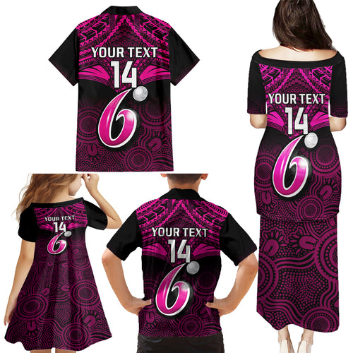 custom-sydney-sixers-cricket-family-matching-puletasi-dress-and-hawaiian-shirt-2023-unique-indigenous-art-mix-polynesian-pattern