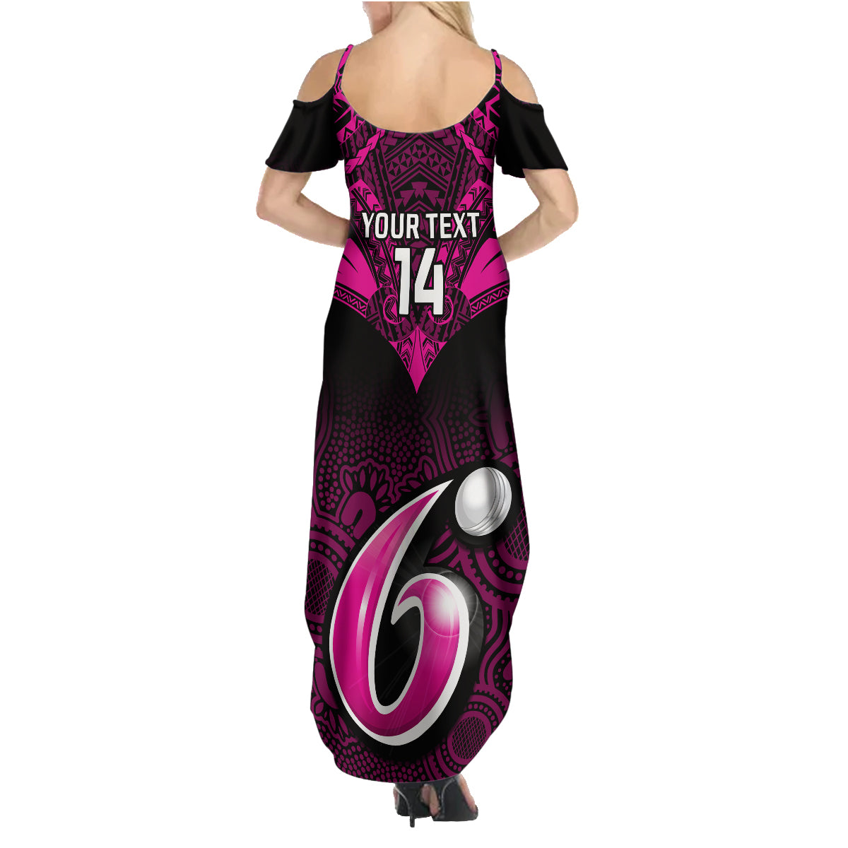 custom-sydney-sixers-cricket-family-matching-summer-maxi-dress-and-hawaiian-shirt-2023-unique-indigenous-art-mix-polynesian-pattern