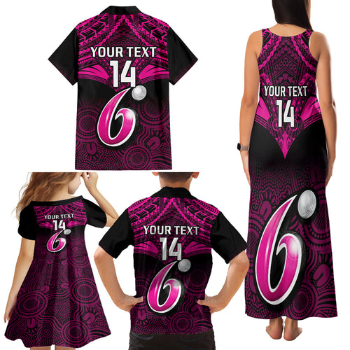 custom-sydney-sixers-cricket-family-matching-tank-maxi-dress-and-hawaiian-shirt-2023-unique-indigenous-art-mix-polynesian-pattern
