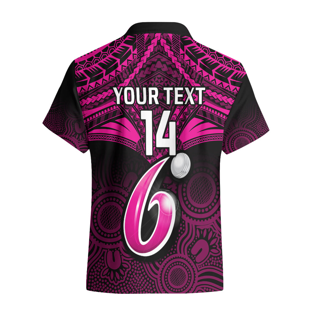 custom-sydney-sixers-cricket-hawaiian-shirt-2023-unique-indigenous-art-mix-polynesian-pattern
