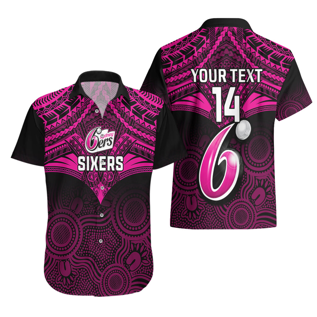 custom-sydney-sixers-cricket-hawaiian-shirt-2023-unique-indigenous-art-mix-polynesian-pattern