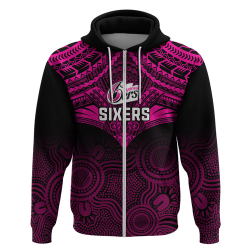 custom-sydney-sixers-cricket-hoodie-2023-unique-indigenous-art-mix-polynesian-pattern
