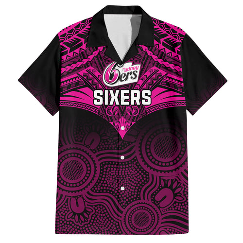 custom-sydney-sixers-cricket-kid-hawaiian-shirt-2023-unique-indigenous-art-mix-polynesian-pattern