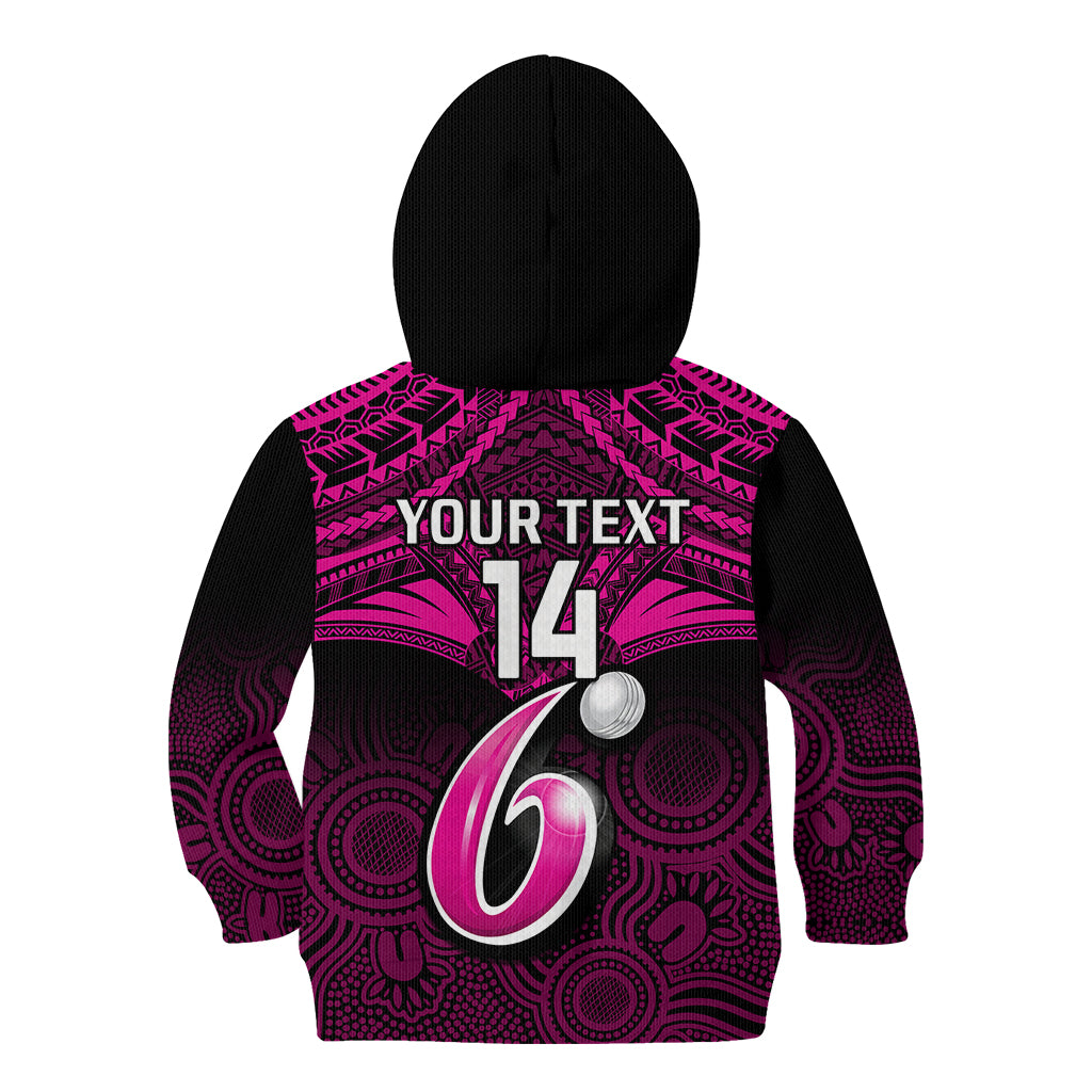 custom-sydney-sixers-cricket-kid-hoodie-2023-unique-indigenous-art-mix-polynesian-pattern