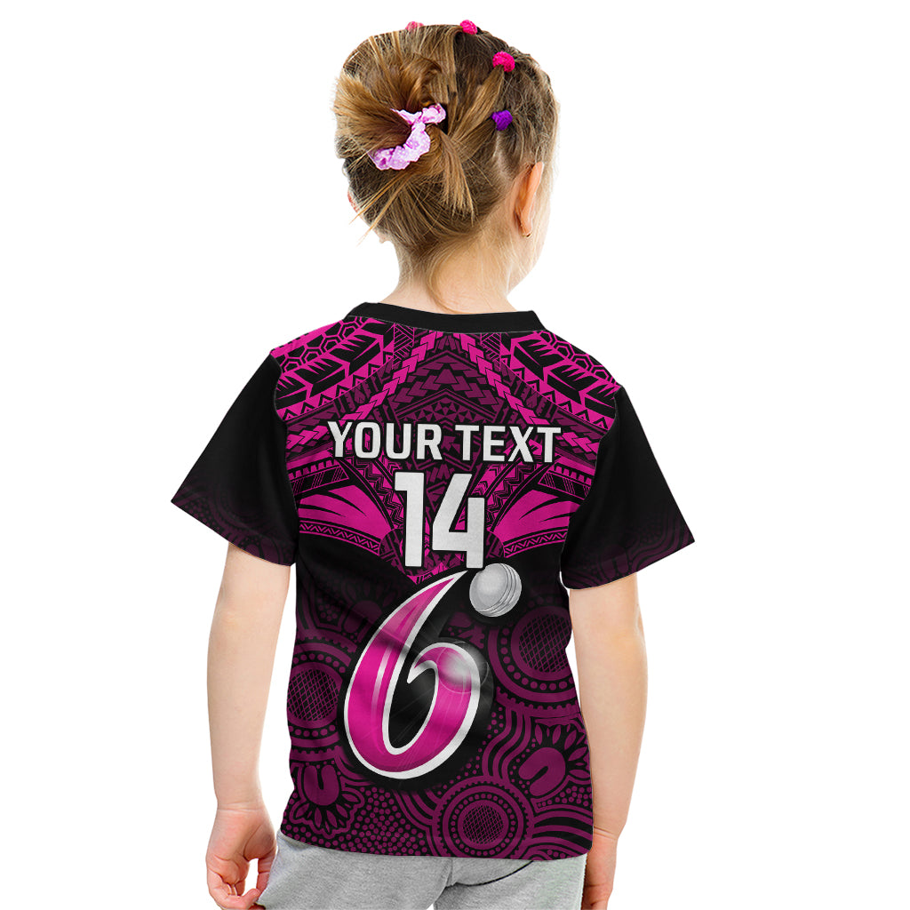 custom-sydney-sixers-cricket-kid-t-shirt-2023-unique-indigenous-art-mix-polynesian-pattern